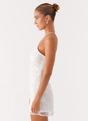 Rumi Beaded Mini Dress - White