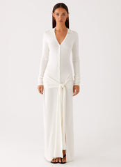 Sabetha Knit Maxi Dress - White