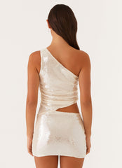 Seranella One Shoulder Mini Dress - Ivory