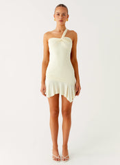 Not Your Fan Cut Out Mini Dress - Yellow