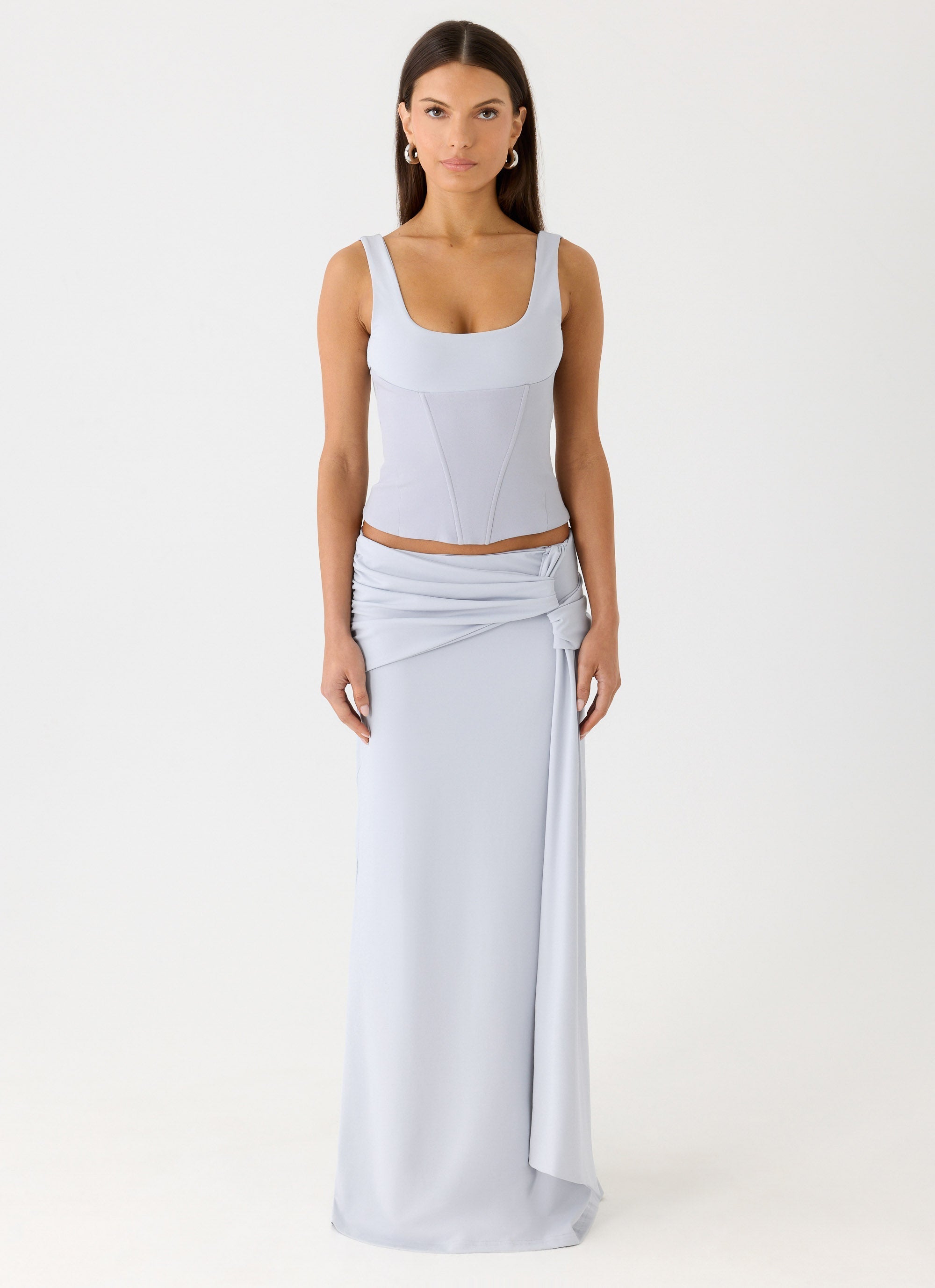 Romana Corset Top - Misty Blue