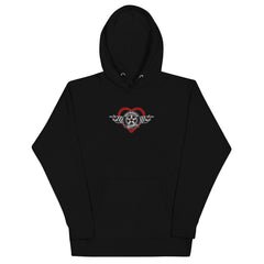 Hot Wheels Checkered Hearts Embroidered Black Hoodie