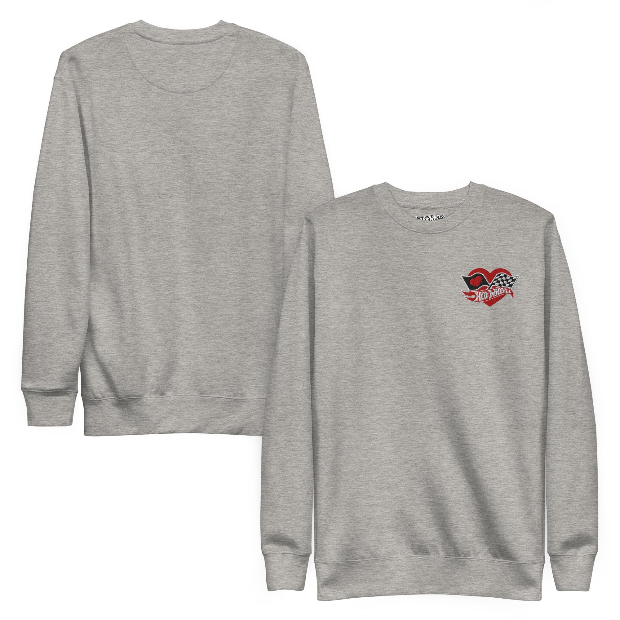 Hot Wheels Checkered Hearts Embroidered Grey Sweatshirt